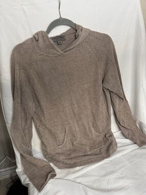 Barefoot Dreams Lightweight Hooded Pullover - Taupe